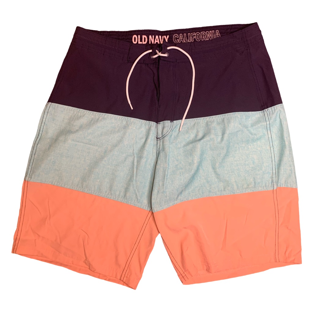 Old Navy California Swim Trunks Men’s Size 36 Drawstring Blue Coral Shorts
